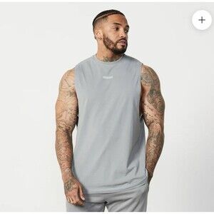 New VANQUISH ESSENTIAL Steel Gray OVERSIZED SLEEVELESS T SHIRT Men's XXL